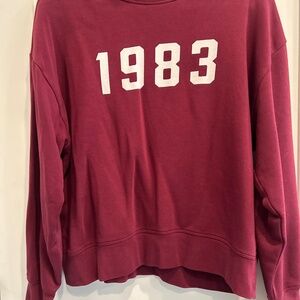 J.Crew factory 1983 maroon/red sweatshirt size L